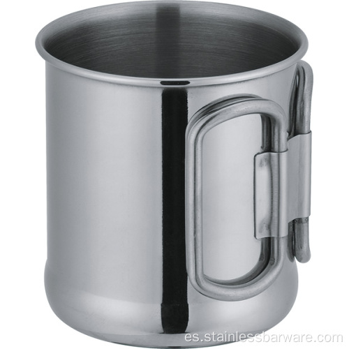 Copa de campamento de acero inoxidable de 10 oz con asa